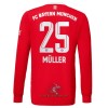 Officiële Voetbalshirt FC Bayern München Muller 25 Thuis 2022-23 Lange Mouw - Heren